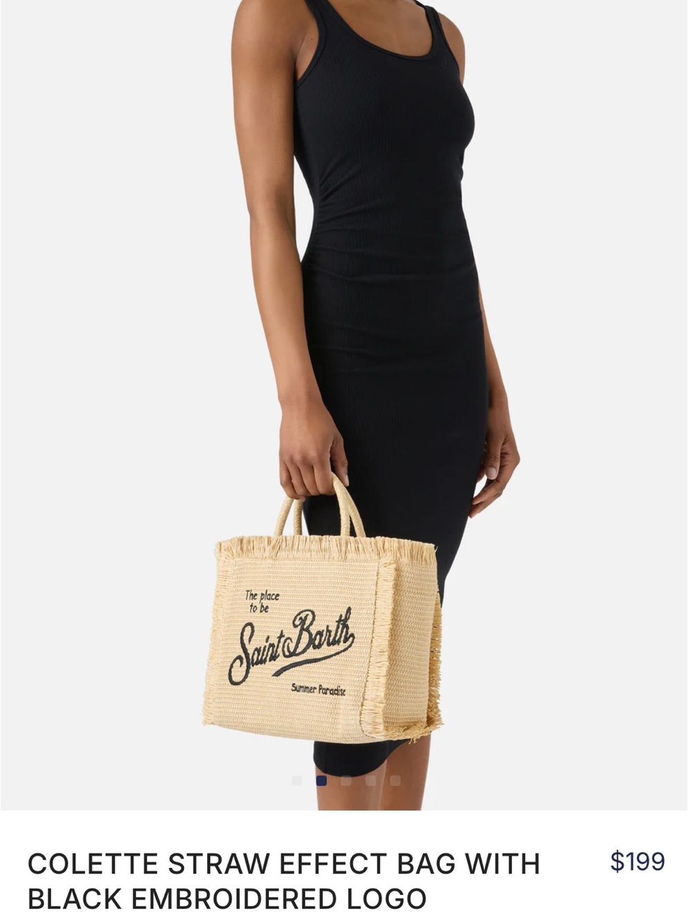 Colette Straw-Effect Tote Bag in Natural - Picture 2 of 10